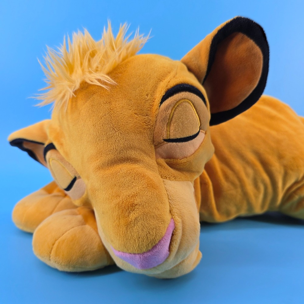 Disney Parks Simba Cuddleez Large Plush Sleeping Lion King Stuffed Animal 24"